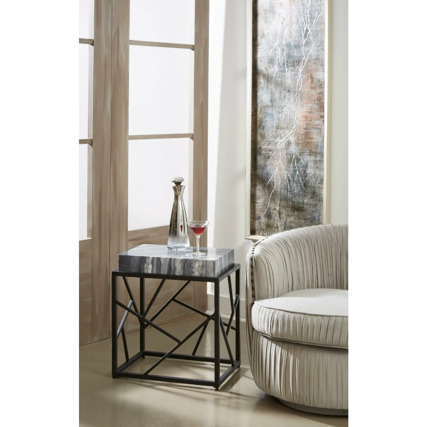 New βοΈ Coast To Coast Imports, LLC Square End Tables & Side Tables Coast To Coast Imports Geometric Marble Topped Accent Table β¨ - Image 2