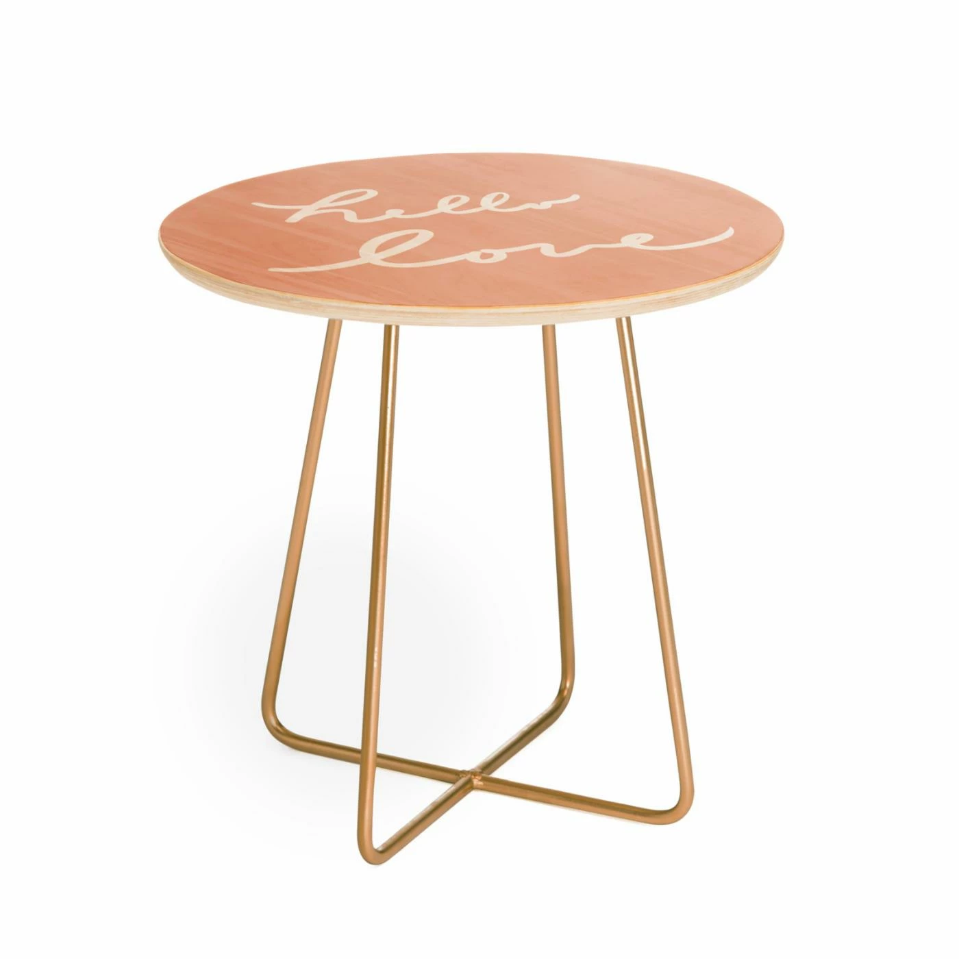 Deals š Round End Tables & Side Tables Deny Designs Lisa Argyropoulos Hello Love Warm Blush Round Side Table š - Image 2