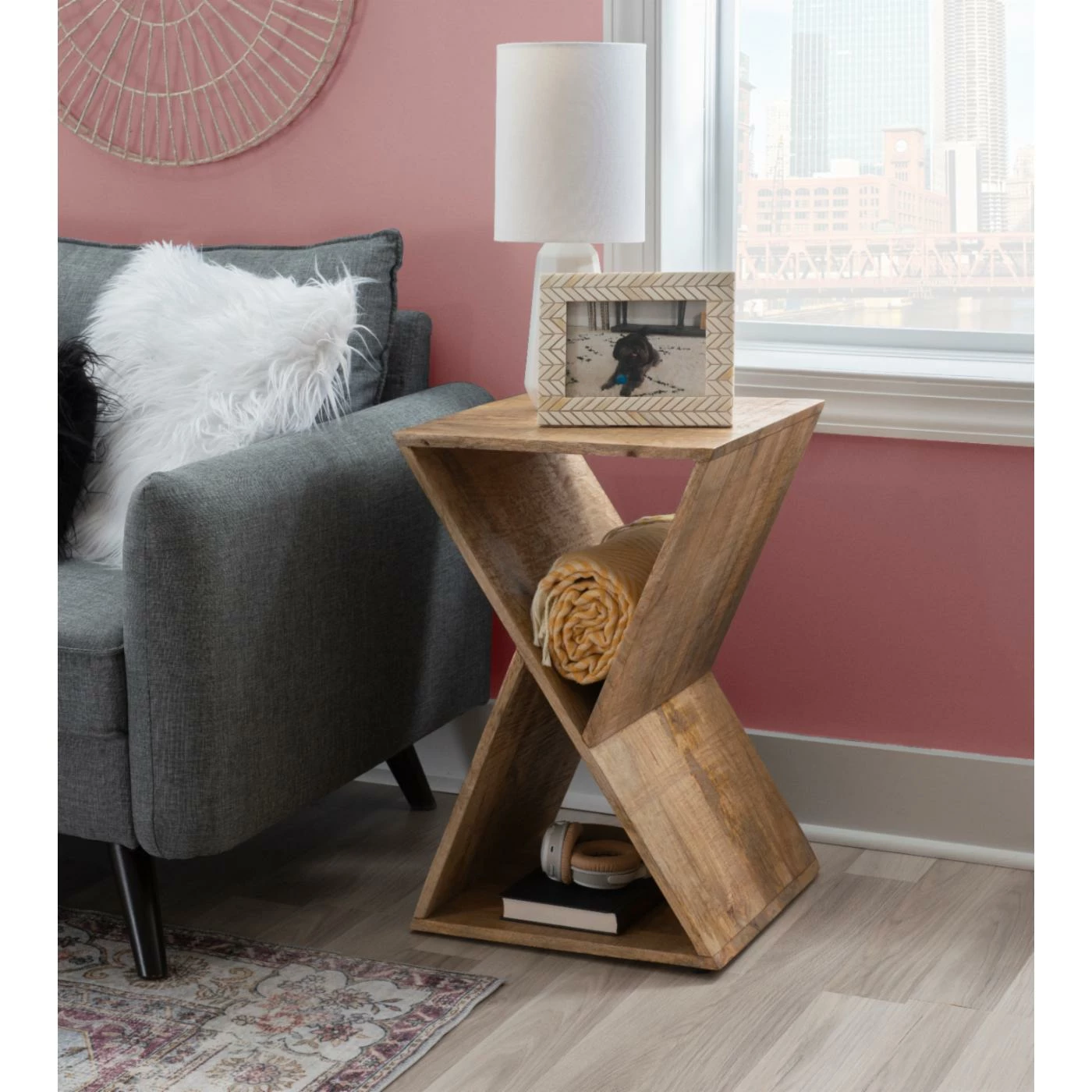 Discount β Triangle End Tables & Side Tables Powell Trevor Triangle Side Table - Natural π₯ - Image 2
