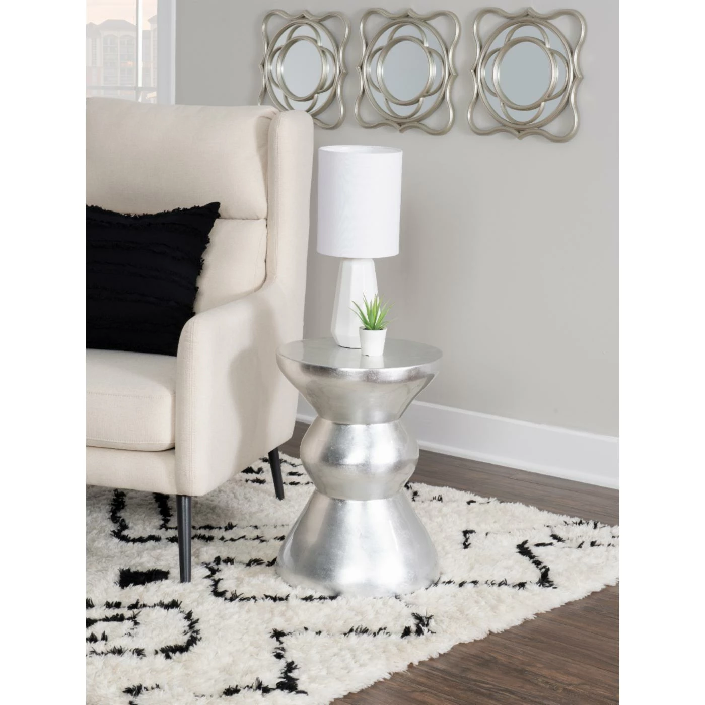 Top 10 β€οΈ Round End Tables & Side Tables Linon Prue Round End Table - Silver π - Image 2