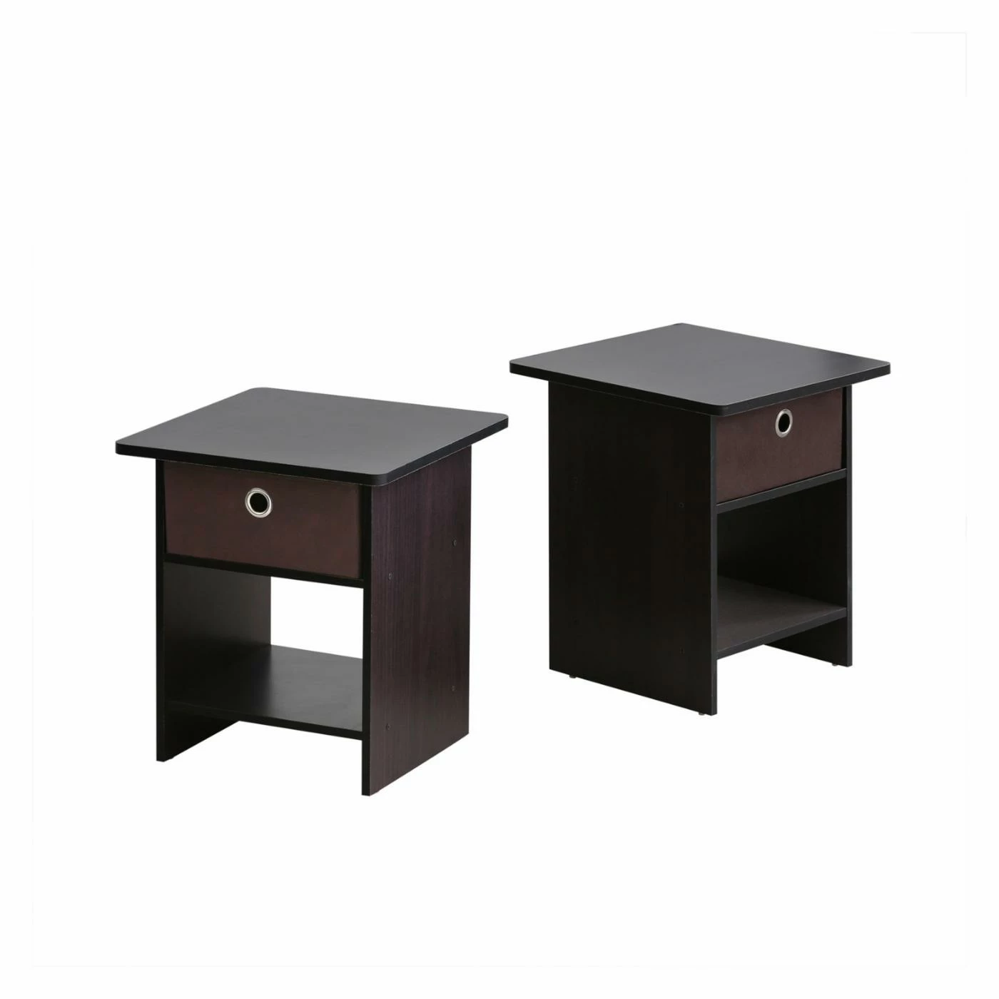 Cheapest π₯° Square End Tables & Side Tables Furinno Dark Walnut Chair Side End Table - Set Of 2 β€οΈ - Image 2