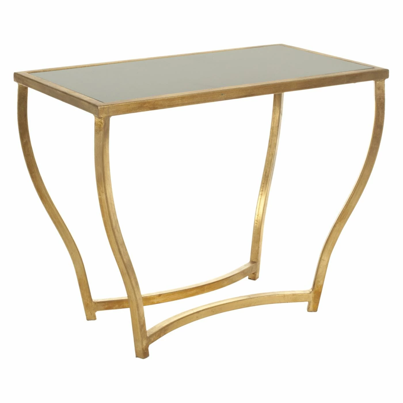Brand new 𧨠Rectangle End Tables & Side Tables Safavieh Rex Glass Top Gold Foil Accent Table π₯ - Image 2