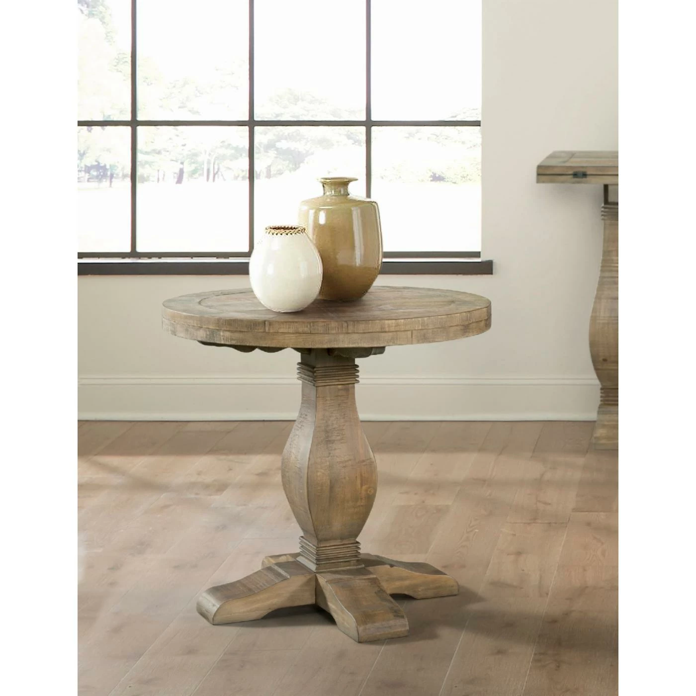 Outlet π Round End Tables & Side Tables Martin Svensson Home Napa Solid Wood Round End Table π₯° - Image 2