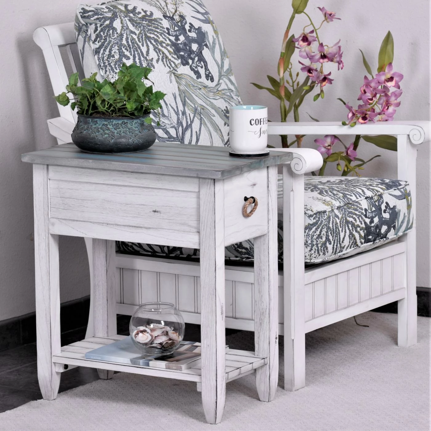 Wholesale βοΈ Rectangle End Tables & Side Tables Sea Winds Picket Fence Chairside End Table π₯° - Image 2