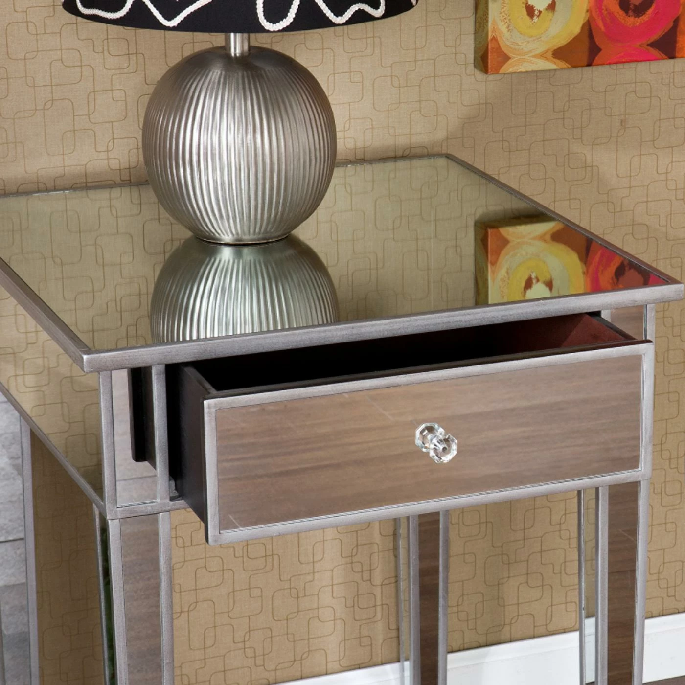 Hot Sale β€οΈ Square End Tables & Side Tables Southern Enterprises Bardot Mirrored Accent Table π€© - Image 2