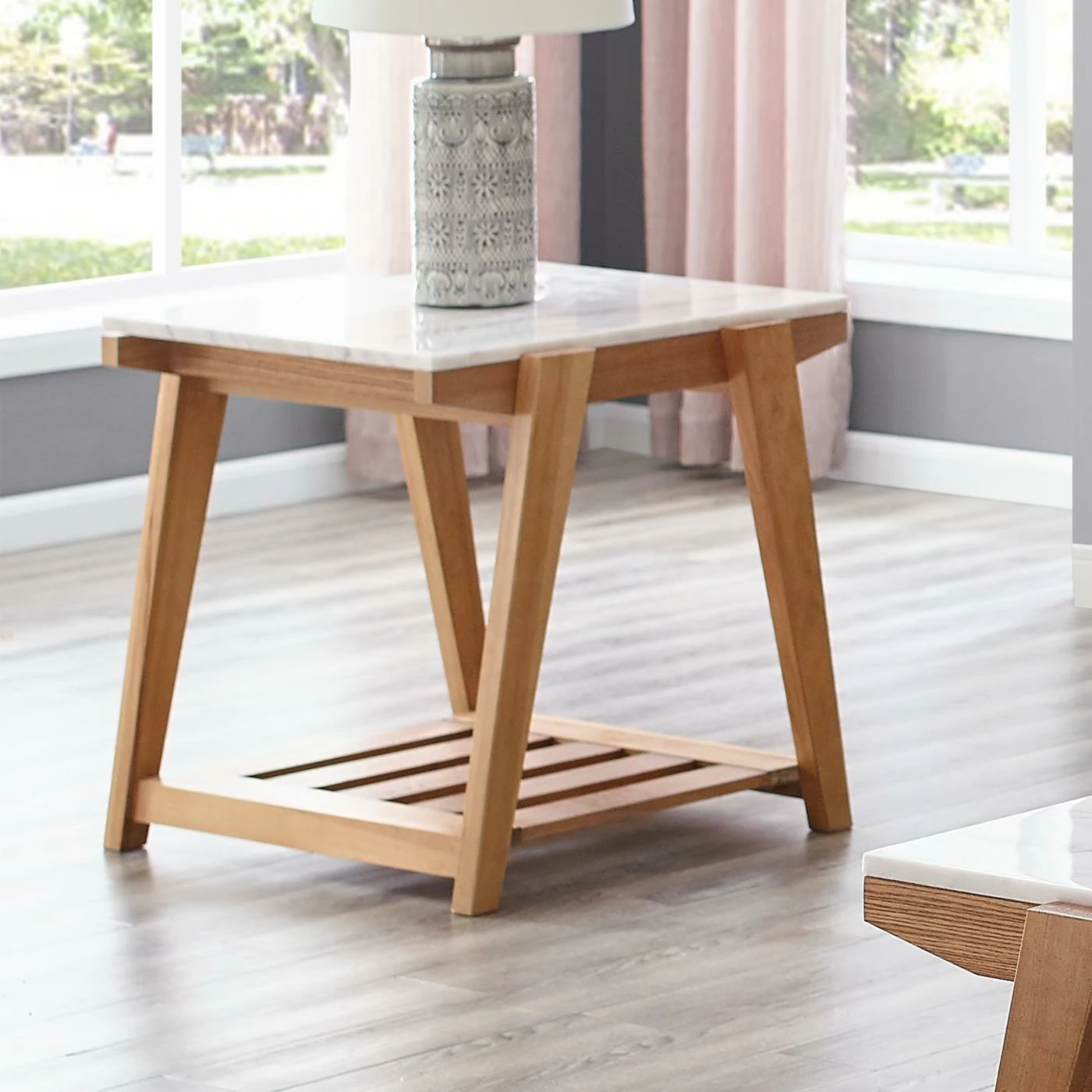 Brand new π Square End Tables & Side Tables Steve Silver Co. Celeste Marble Top End Table π - Image 2