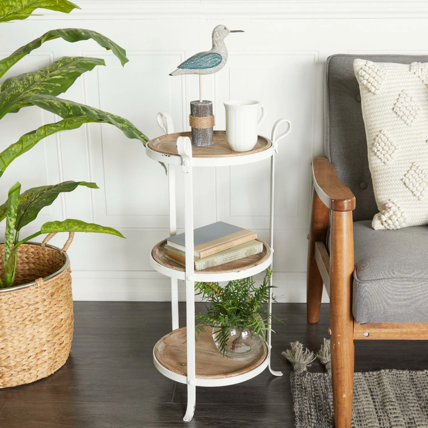Hot Sale ✨ Round End Tables & Side Tables DecMode Farmhouse Tiered Accent Table 🎁 - Image 2