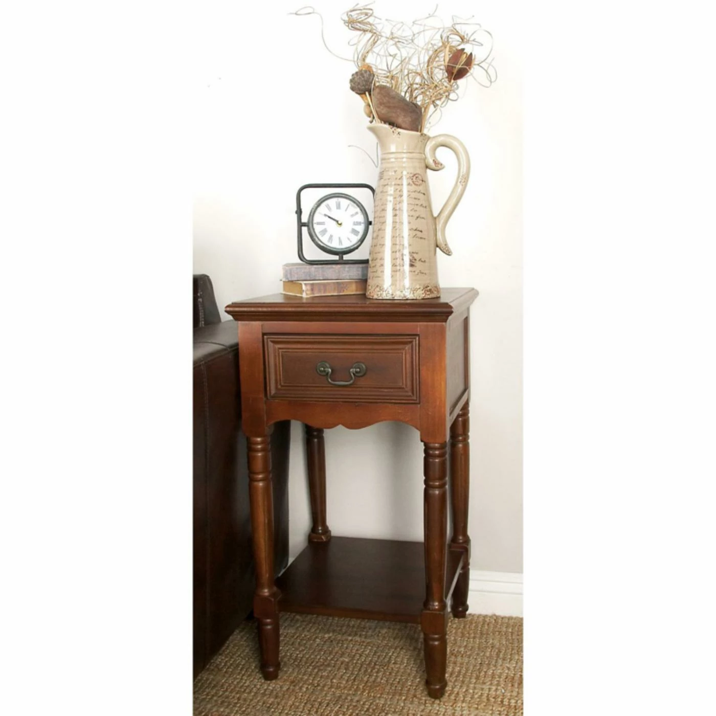 Discount βοΈ Square End Tables & Side Tables DecMode Wood Accent Table With Drawer π - Image 2