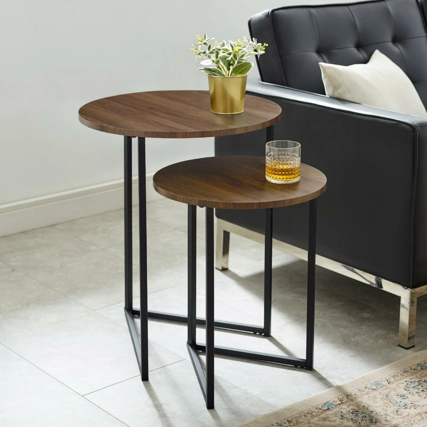 New π Round End Tables & Side Tables Manor Park 2 Piece Round Nesting End Table Set π― - Image 2