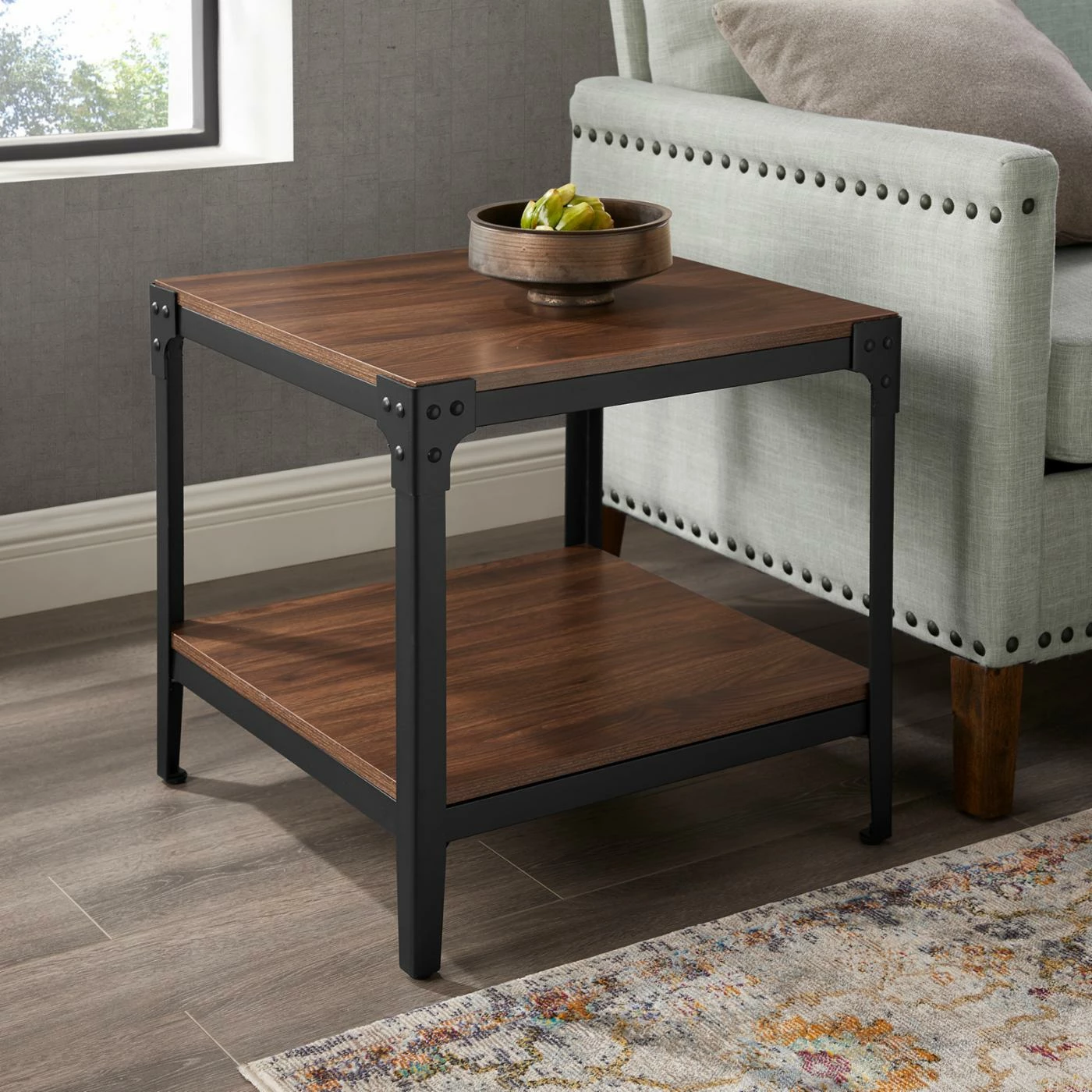 Promo βοΈ Square End Tables & Side Tables Manor Park Rustic Wood End Table - Set Of 2 π - Image 2