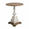Discount 💯 A & B Home Round End Tables & Side Tables A & B Home Antique White Round Pedestal Side Table 💯