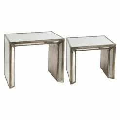 Best reviews of ✔️ A & B Home Rectangle End Tables & Side Tables A & B Home Waverly 2 Piece Mirrored Nested Side Table Set ⭐