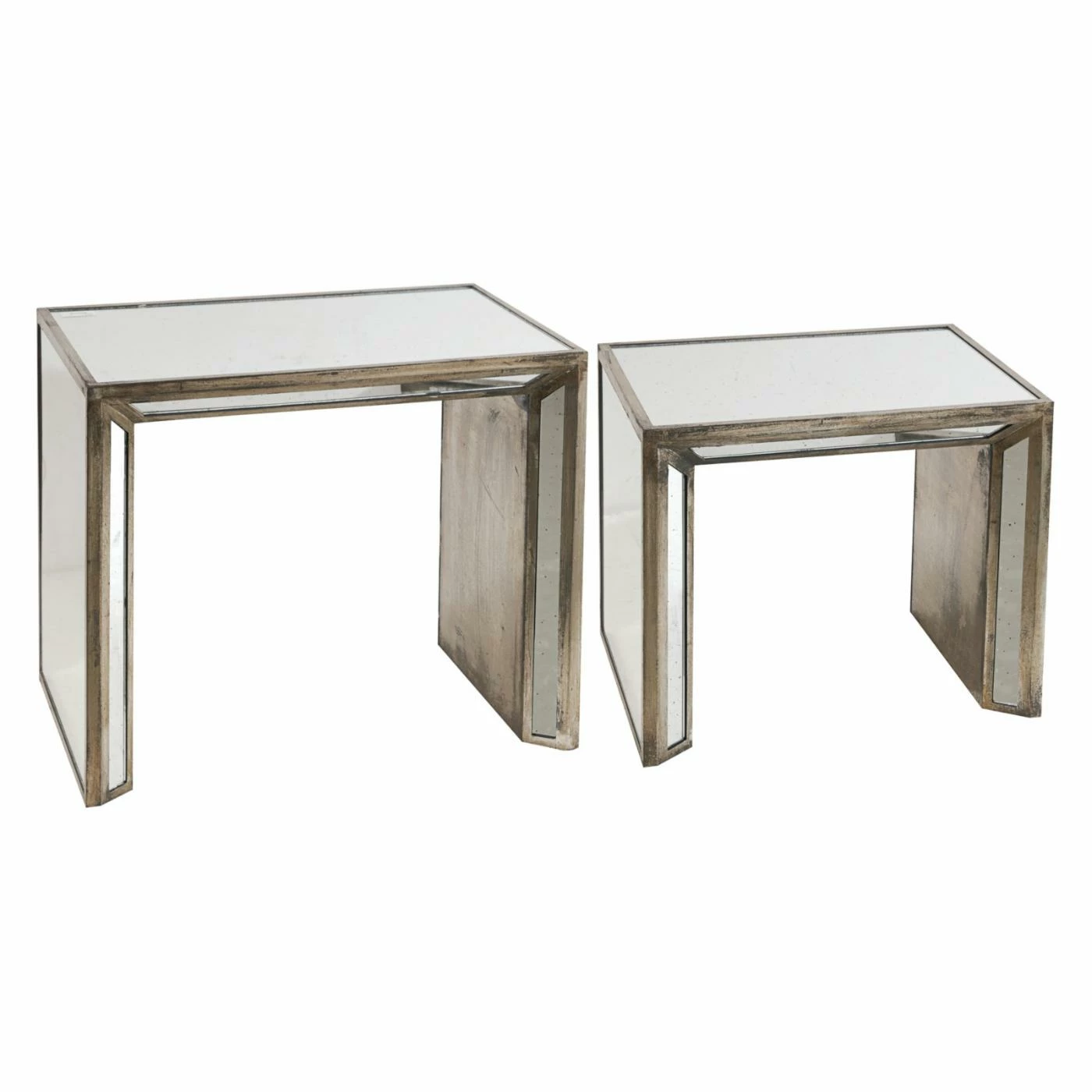 Best reviews of ✔️ A & B Home Rectangle End Tables & Side Tables A & B Home Waverly 2 Piece Mirrored Nested Side Table Set ⭐