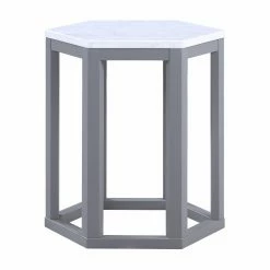 Best deal 🧨 Other Shapes - End Tables & Side Tables Acme Furniture Reon White Marble End Table - Set Of 2 ⌛