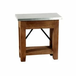 Cheap 👍 Rectangle End Tables & Side Tables Alaterre Furniture Millwork Wood And Zinc Metal End Table With Shelf 🤩