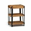 Hot Sale 🎁 Rectangle End Tables & Side Tables Alaterre Furniture Ryegate Natural Live Edge Solid Wood With Metal 2 Shelf End Table ⭐