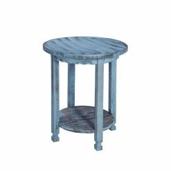 Wholesale 🤩 Round End Tables & Side Tables Alaterre Furniture Country Cottage Round End Table - Blue Antique Finish 🤩