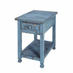 Brand new ๐ฅ Rectangle End Tables & Side Tables Alaterre Furniture Country Cottage Chairside Table - Blue Antique Finish ๐ฅฐ