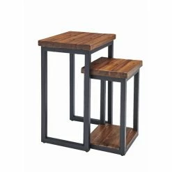 Discount ⭐ Rectangle End Tables & Side Tables Alaterre Furniture Claremont Rustic Wood Nesting End Tables - Set Of Two 🛒