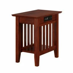 Deals 🔔 Rectangle End Tables & Side Tables AFI Furnishings Mission Chair Side Table With Charging Station ⌛