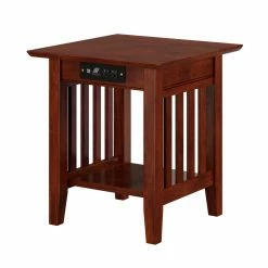 Deals 🛒 Square End Tables & Side Tables AFI Furnishings Mission End Table With Charging Station ✨