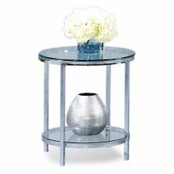 Coupon 🔔 Bassett Mirror Company Round End Tables & Side Tables Bassett Mirror Patinoire Round End Table 🔥