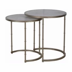 New 💯 Round End Tables & Side Tables Benzara Contemporary Eclipse 2 Piece Nesting End Table Set 🛒