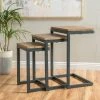 Buy ✔️ Best Selling Home Rectangle End Tables & Side Tables Haus Firwood Antique Nesting Tables 🎁