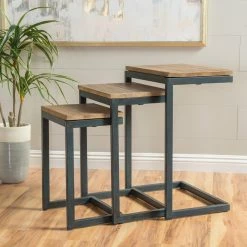 Buy ✔️ Best Selling Home Rectangle End Tables & Side Tables Haus Firwood Antique Nesting Tables 🎁