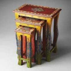 New 👏 Butler Specialty Rectangle End Tables & Side Tables Butler Sasha Hand Painted Nesting Tables - Artifacts 🤩