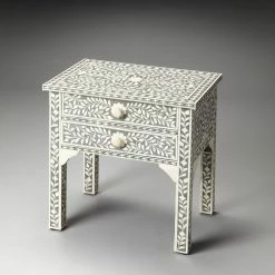 Wholesale 😍 Butler Specialty Rectangle End Tables & Side Tables Butler Vivienne Bone Inlay Side Table With Drawers 🎁