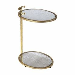 Promo 🎁 Oval End Tables & Side Tables Butler Specialty Ciro Metal And Mirror Side Table 🎁