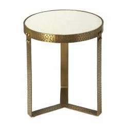 Promo ✨ Round End Tables & Side Tables Butler Specialty Elton Marble And Metal End Table 👍