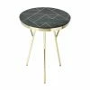 Best Sale 👍 Round End Tables & Side Tables Butler Specialty Haven Green Marble And Brass Accent Table ⌛