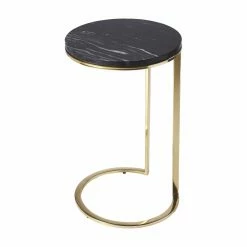 Promo 🔥 Round End Tables & Side Tables Butler Specialty Martel Marble And Metal Side Table 🛒
