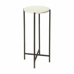 Best reviews of 👍 Round End Tables & Side Tables Butler Specialty Nigella Round Marble And Metal Accent Table 👍