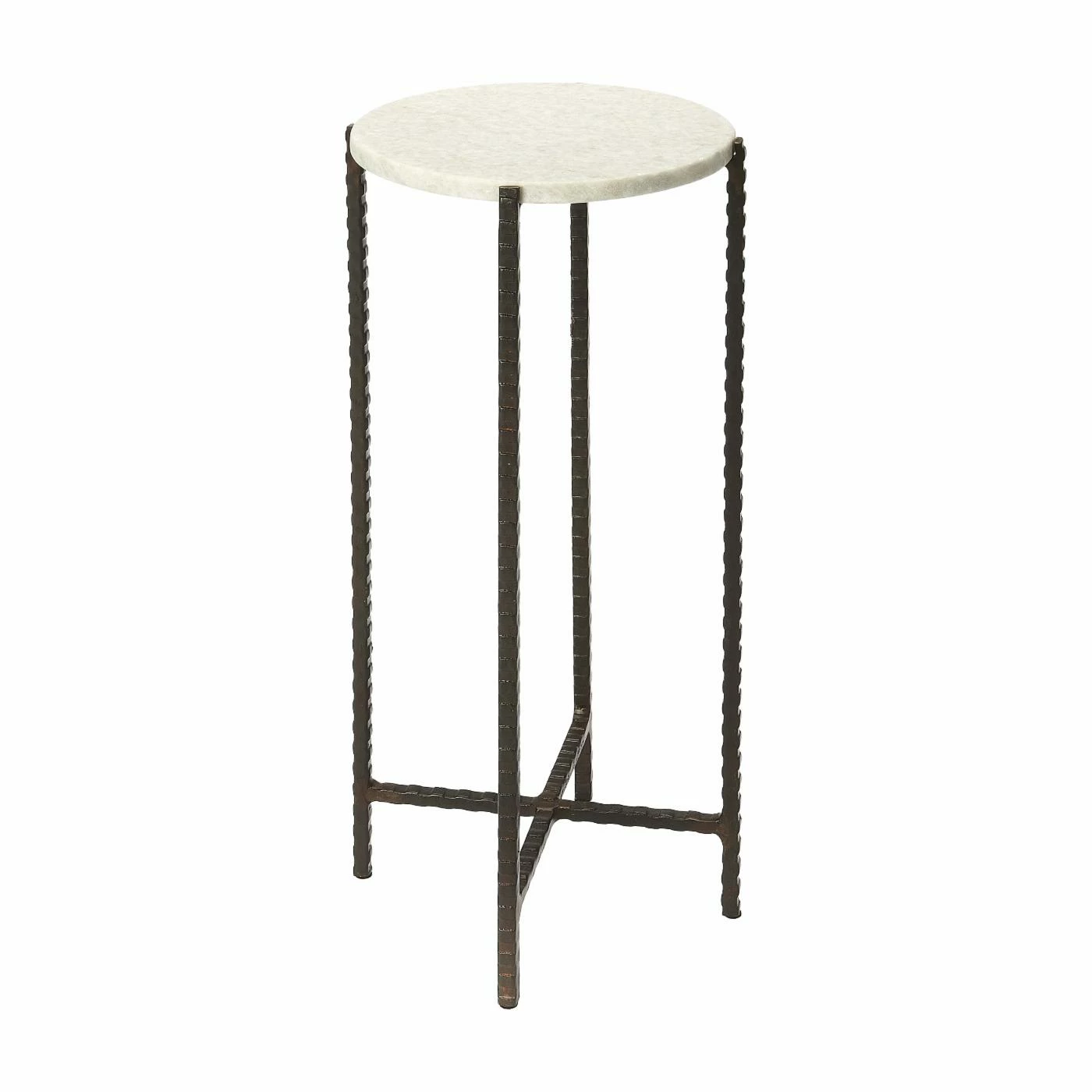 Best reviews of π Round End Tables & Side Tables Butler Specialty Nigella Round Marble And Metal Accent Table π