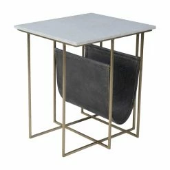 Budget ๐ฅ Rectangle End Tables & Side Tables Butler Specialty Stephanik Marble And Leather Magazine Table ๐