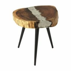 Hot Sale ❤️ Other Shapes - End Tables & Side Tables Butler Specialty Bisbee Molten Aluminum And Wood Accent End Table 😍