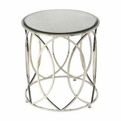 Buy 🛒 Round End Tables & Side Tables Butler Specialty Desiree Mirror And Nickel End Table 😀