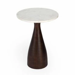 New 🎁 Butler Specialty Round End Tables & Side Tables Butler Julia Marble Pedestal End Table 🛒
