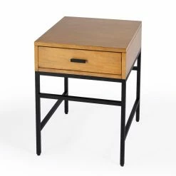 Buy 🔔 Butler Specialty Square End Tables & Side Tables Butler Hans 1 Drawer Wood And Iron End Table 🌟