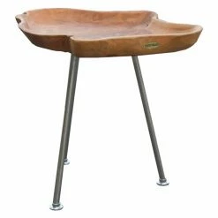 Brand new 🤩 Other Shapes - End Tables & Side Tables Chic Teak Teak Tray Top Metal Leg Side Table 😍