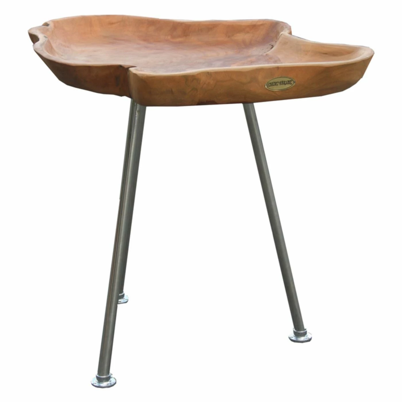 Brand new 🤩 Other Shapes - End Tables & Side Tables Chic Teak Teak Tray Top Metal Leg Side Table 😍