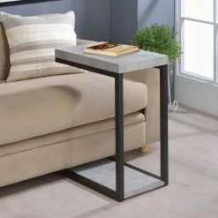 Budget ✨ Rectangle End Tables & Side Tables Coaster Furniture Cement And Black Snack Table 💯