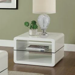 New ⭐ Square End Tables & Side Tables Coaster Furniture Modern End Table - White ⭐