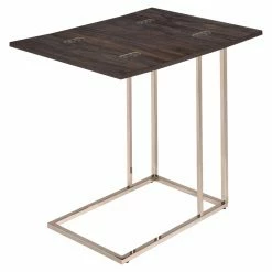 Promo 👏 Rectangle End Tables & Side Tables Coaster Furniture Wooden Top C-Shaped Accent Table ⭐