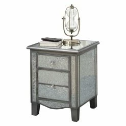 Hot Sale 🔥 Square End Tables & Side Tables Convenience Concepts Gold Coast Park Lane Mirrored End Table 😉