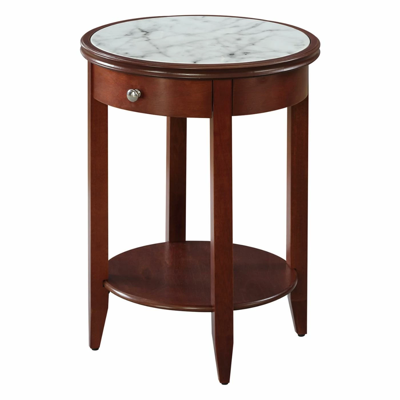 Budget ❤️ Round End Tables & Side Tables Convenience Concepts American Heritage Baldwin End Table With Drawer 💯