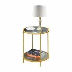 Buy ❤️ Round End Tables & Side Tables Convenience Concepts Royal Crest 2 Tier Round End Table 🎁